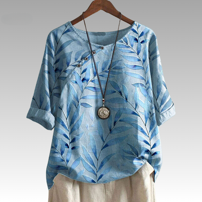 Lusette™ Nature-Inspired Button Detail Top