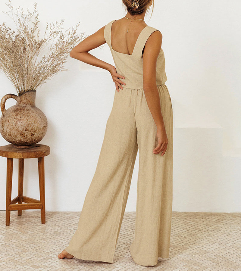 Wiola™  Minimalist Top And Wide-Leg Pants Set