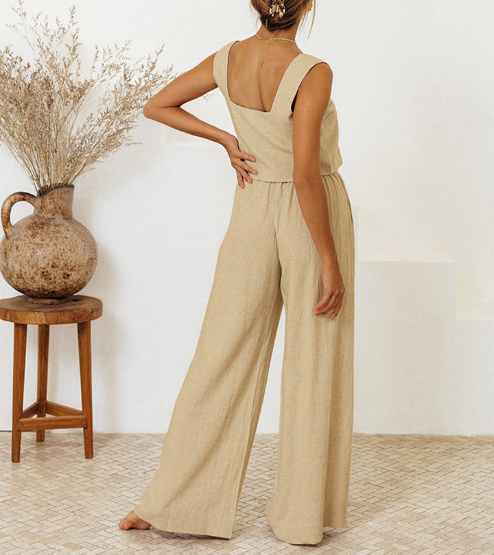 Wiola™  Minimalist Top And Wide-Leg Pants Set