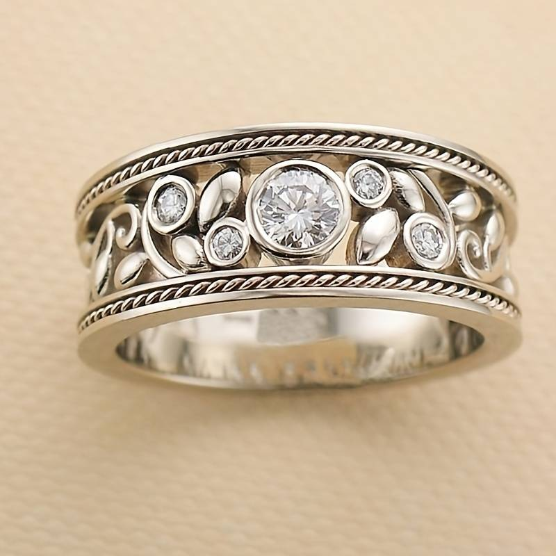 Valentina™ Vintage Silver &  Zirconia Ring