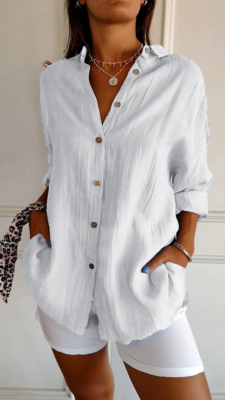 Jerusha™  Pleated Classic Blouse