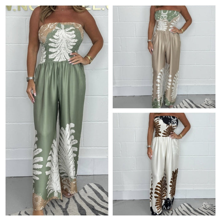 Mila™ Strapless Summer Print Jumpsuit