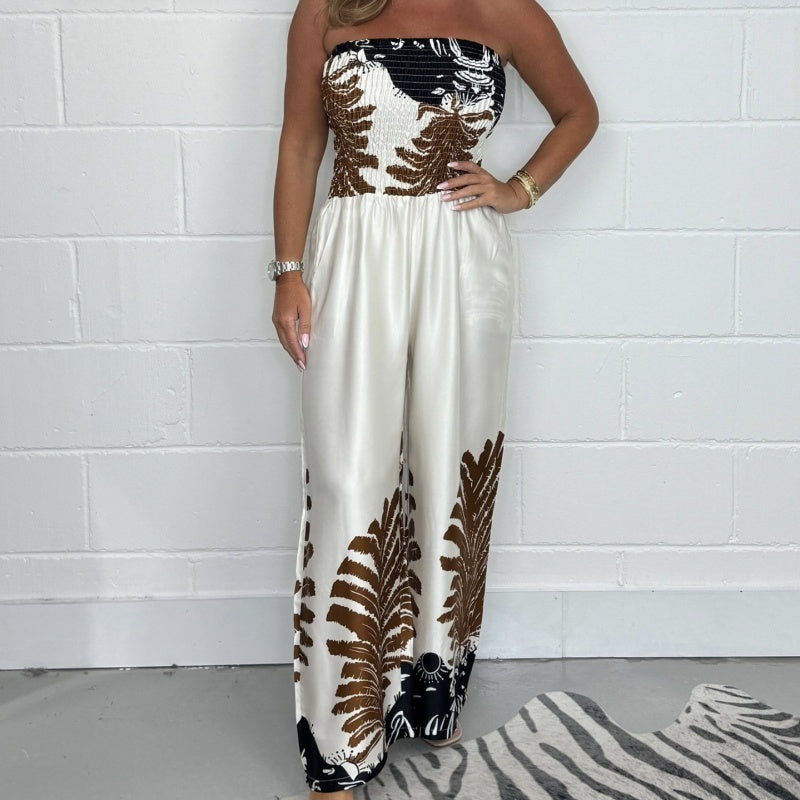 Mila™ Strapless Summer Print Jumpsuit
