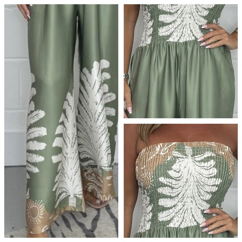 Mila™ Strapless Summer Print Jumpsuit