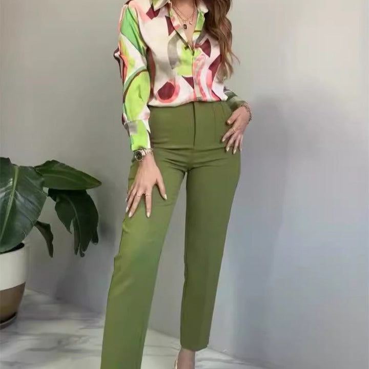 Stephanie™ Casual Printed Shirt & Pants Set