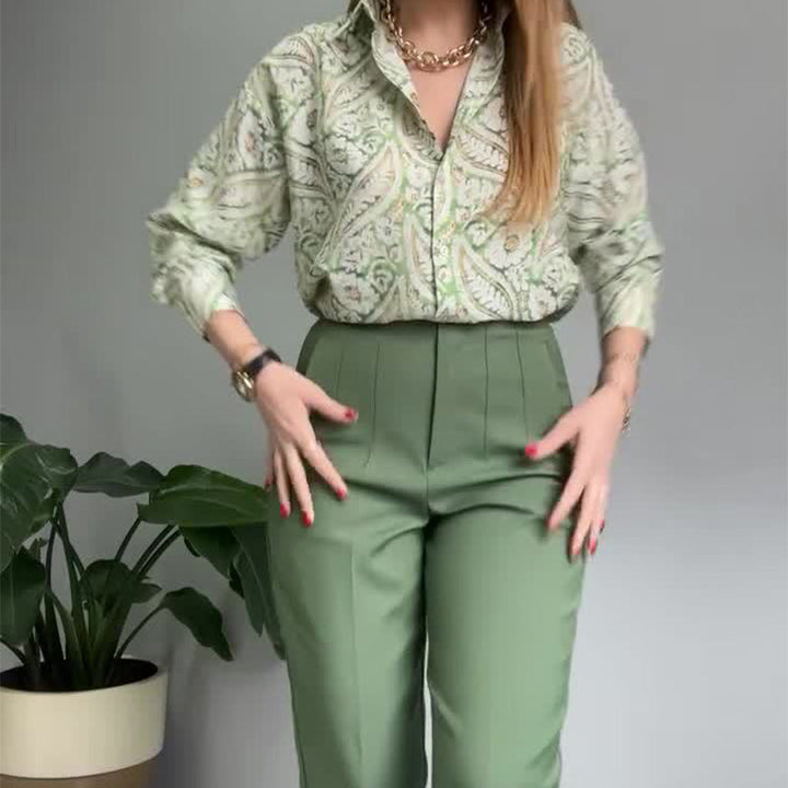 Stephanie™ Casual Printed Shirt & Pants Set