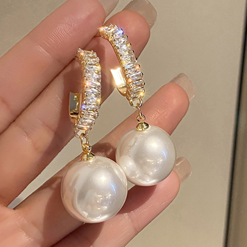 Tifany™ Handmade Gold-Plated Dangle Earrings with Natural Pearls