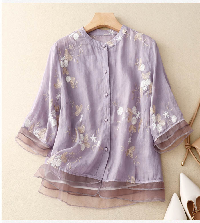 Clarice™ Embroidered Cotton Blouse
