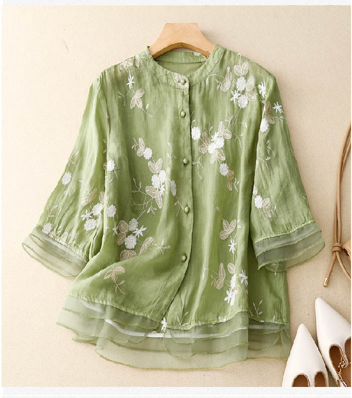 Clarice™ Embroidered Cotton Blouse