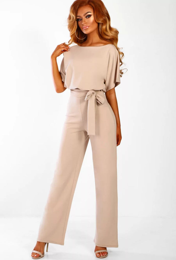 Briana™ Summer Button-Lace Short-Sleeve Jumpsuit