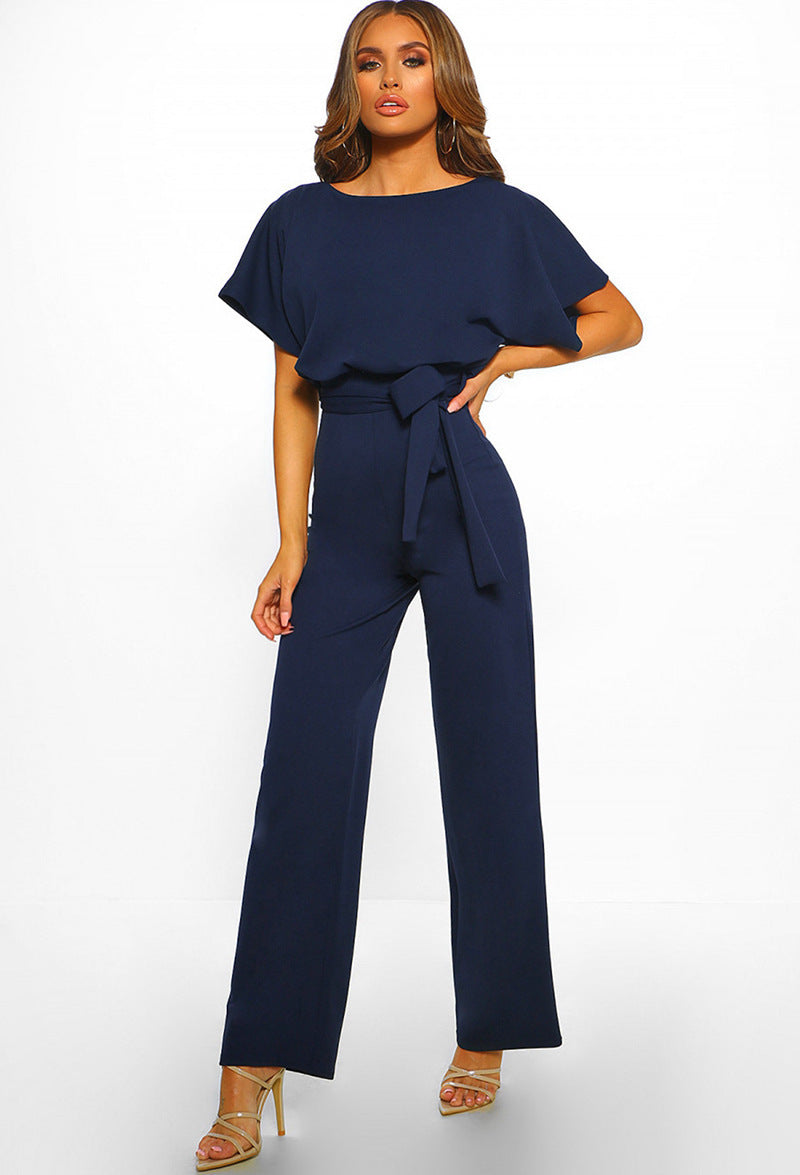 Briana™ Summer Button-Lace Short-Sleeve Jumpsuit
