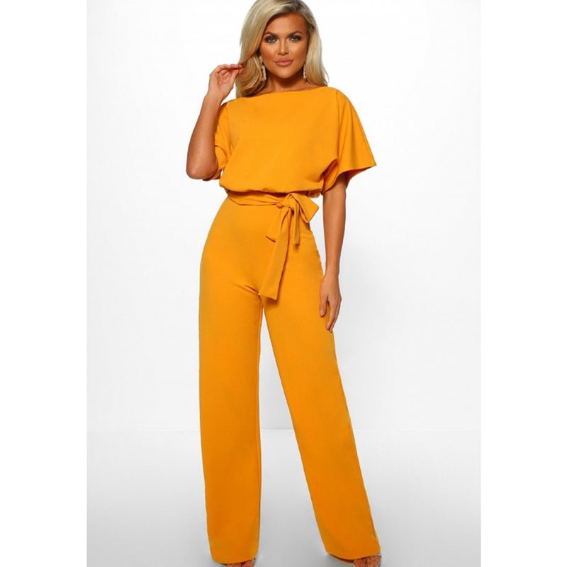 Briana™ Summer Button-Lace Short-Sleeve Jumpsuit