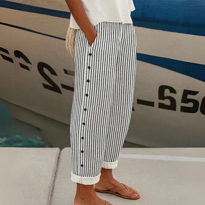Alma™ Seabreeze Stripe Button Trousers