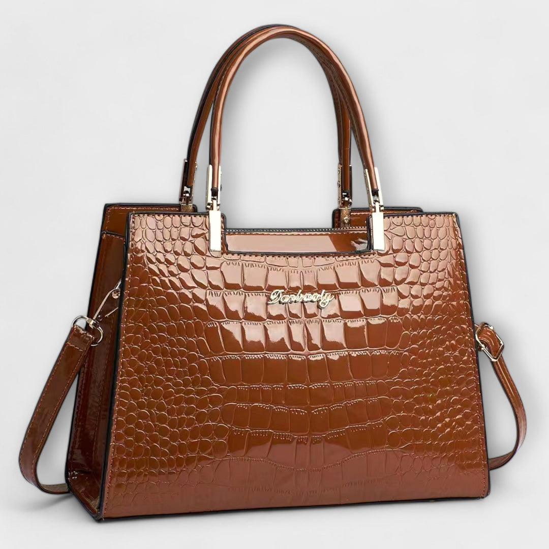 Brielle™ Shiny Crocodile-Embossed Handbag