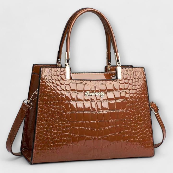 Brielle™ Shiny Crocodile-Embossed Handbag