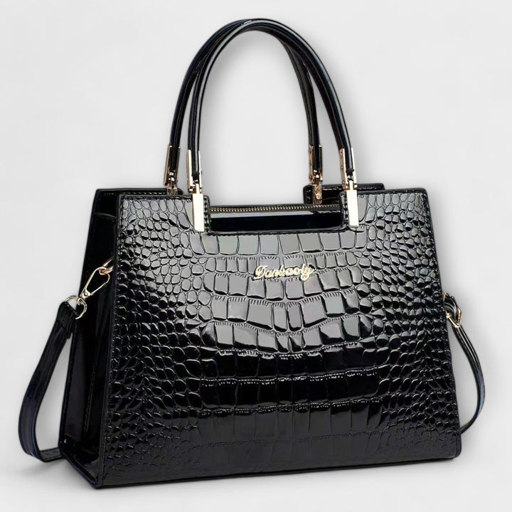 Brielle™ Shiny Crocodile-Embossed Handbag
