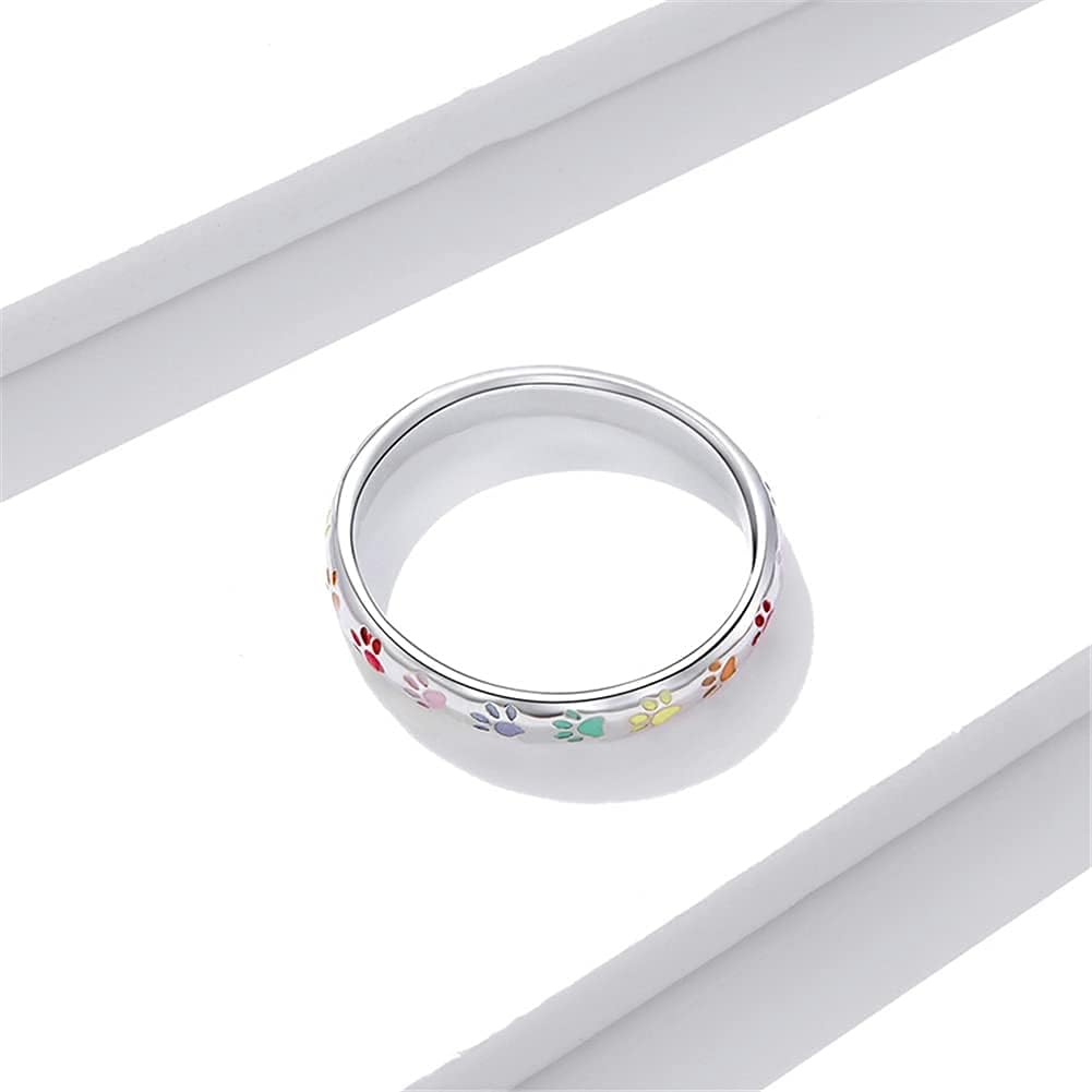Paw Print Silver Ring