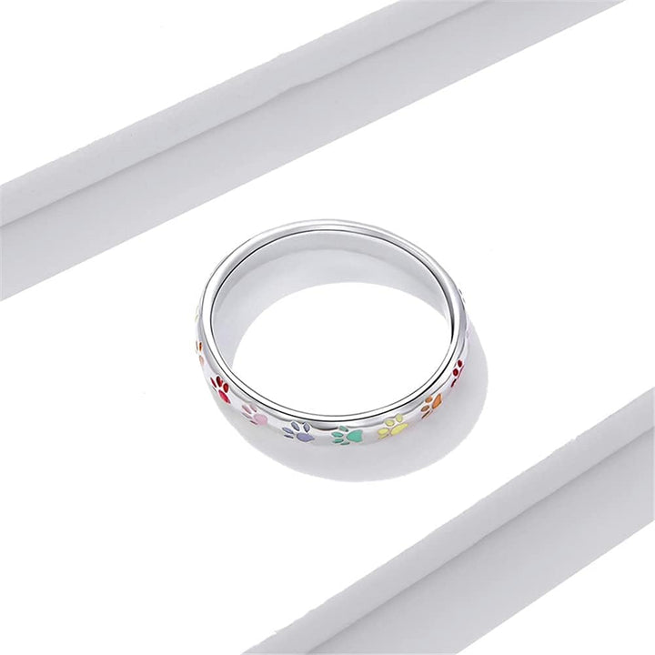 Paw Print Silver Ring