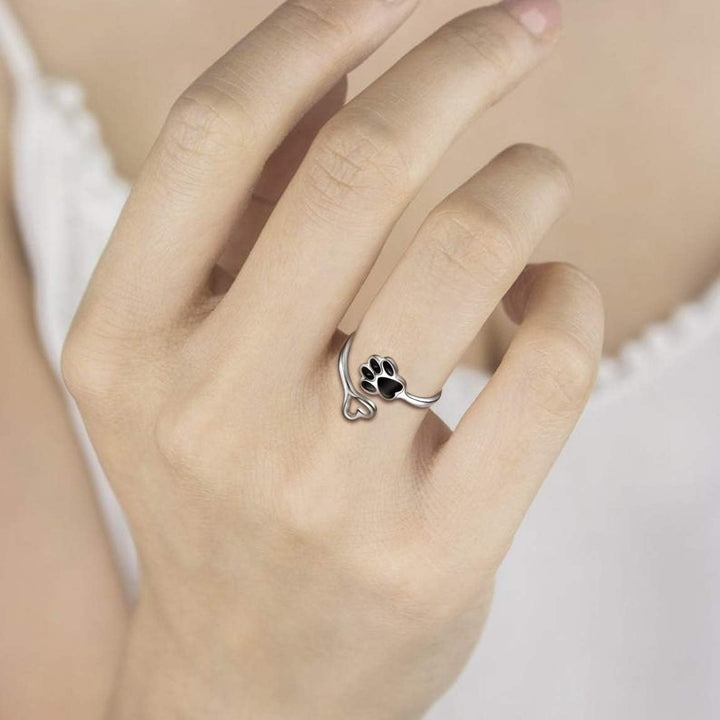 Artisan Paw and Heart Ring