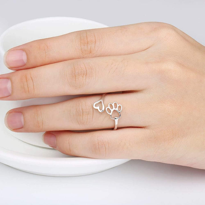 Artisan Paw and Heart Ring
