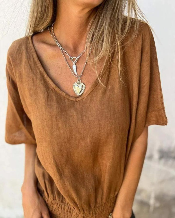 Joandra™  Relaxed V-neck Top