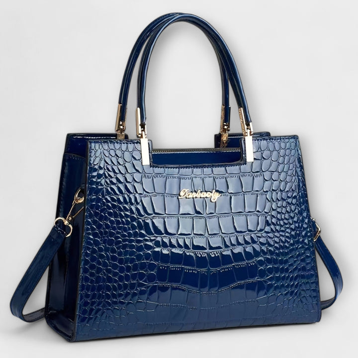 Brielle™ Shiny Crocodile-Embossed Handbag