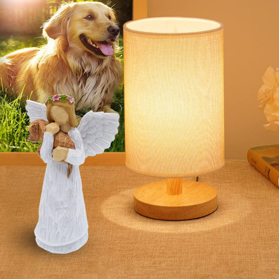 Dog Memorial Gift Set: Angel of Friendship Figurine & Rainbow Bridge Chakra Bracelet