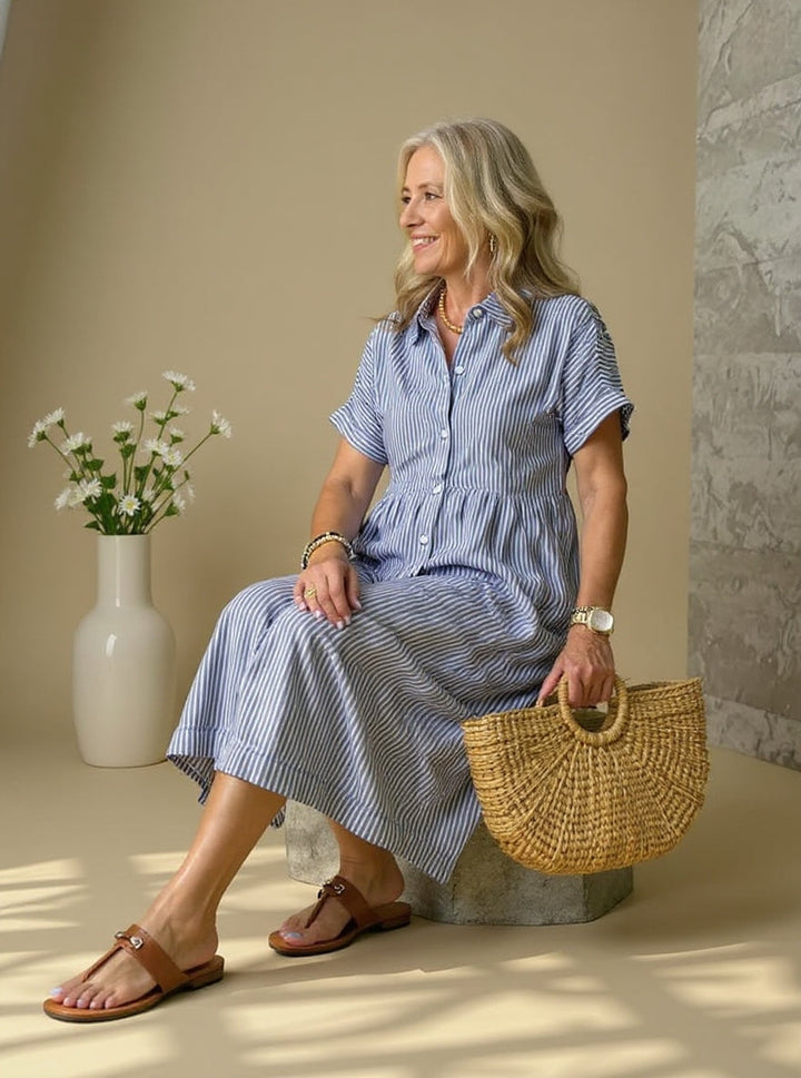 CASSIE | Fashionable Striped Dress