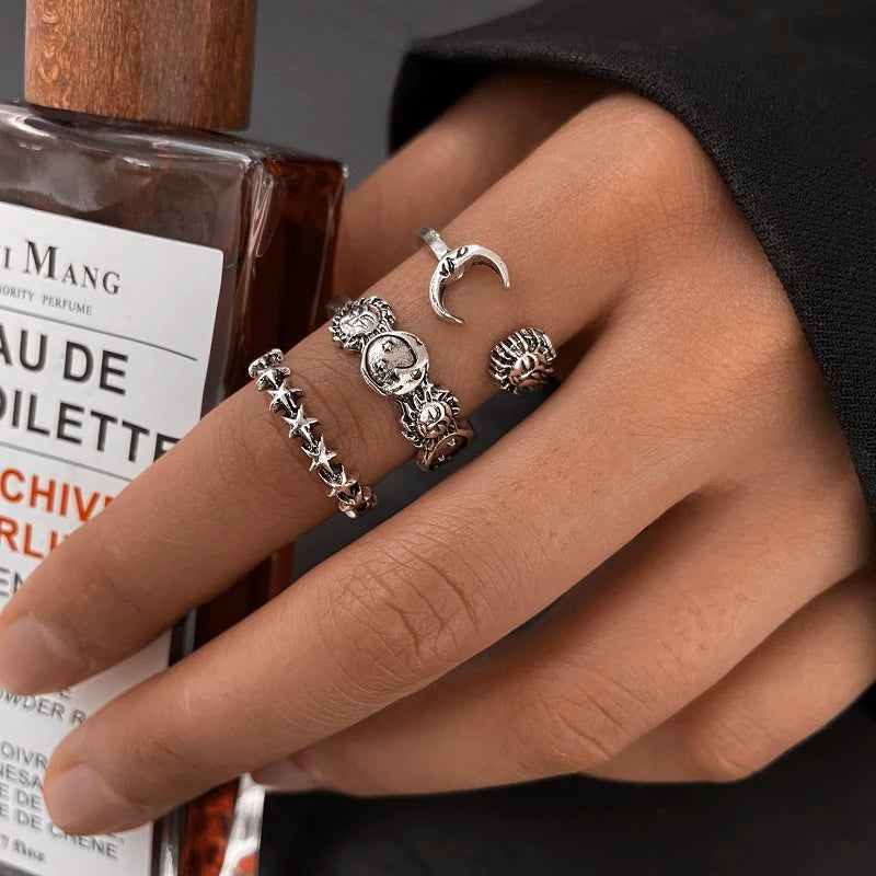 Malia™ Vintage Silver Moon and Star Ring Pack