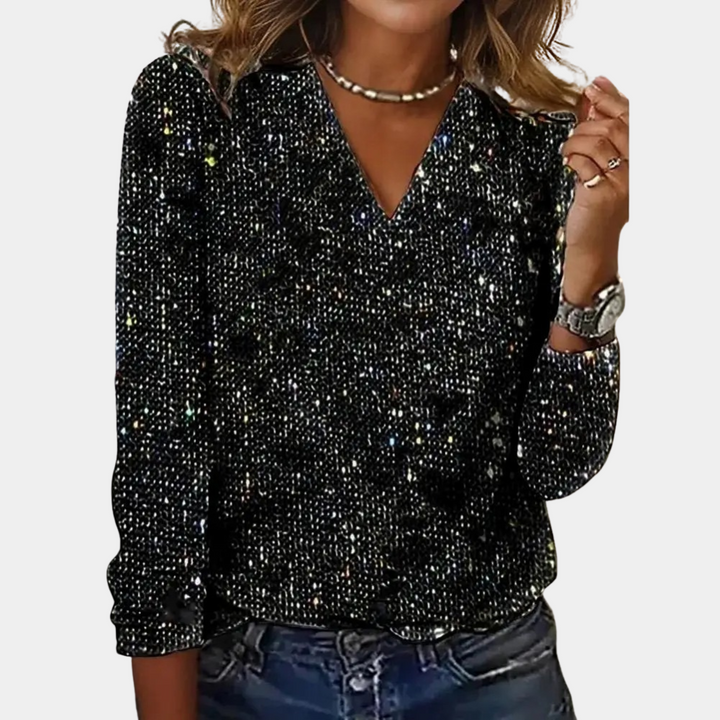 Karolina™  Glitter V-Neck Top