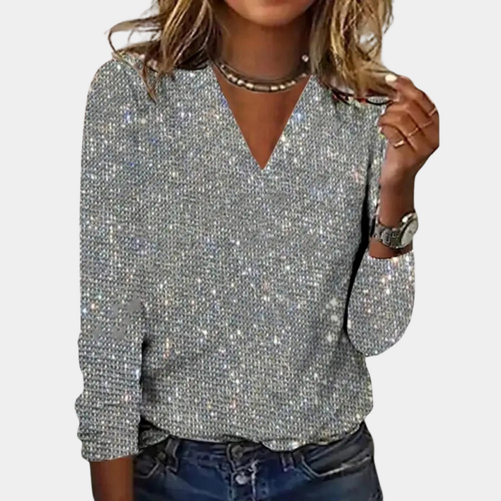Karolina™  Glitter V-Neck Top