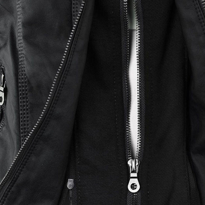 Olive™ Waterproof Women's Leather Jacket with Hood