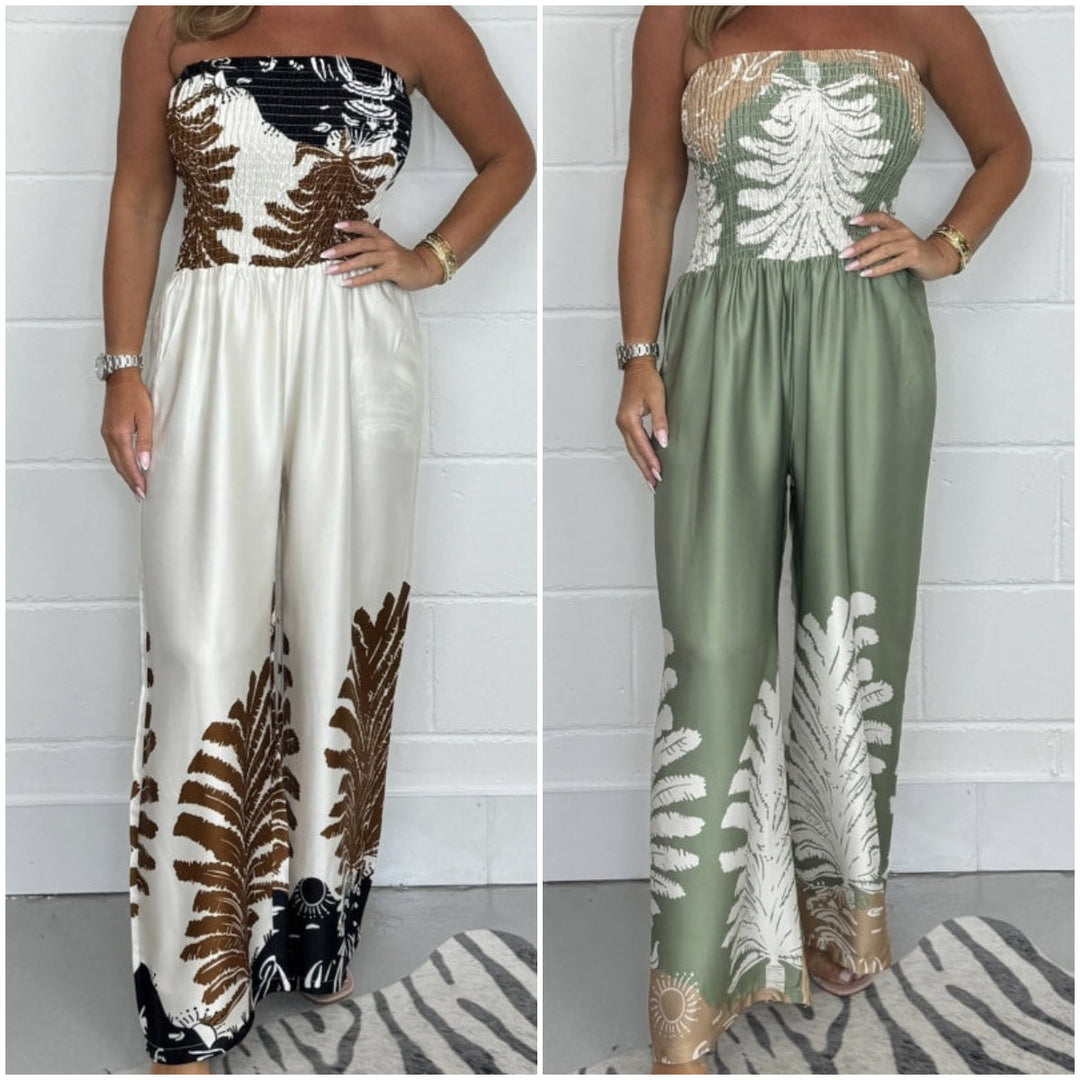 Mila™ Strapless Summer Print Jumpsuit