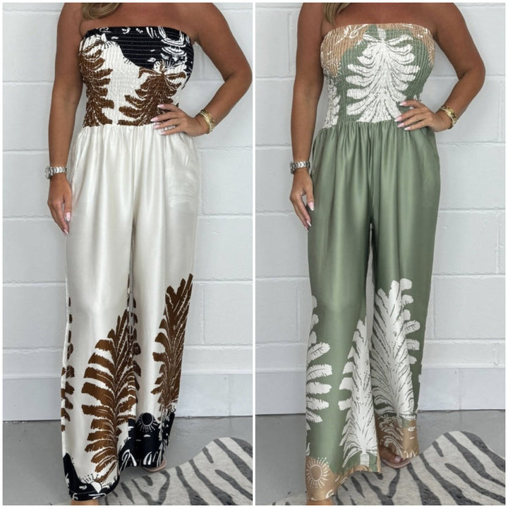 Mila™ Strapless Summer Print Jumpsuit