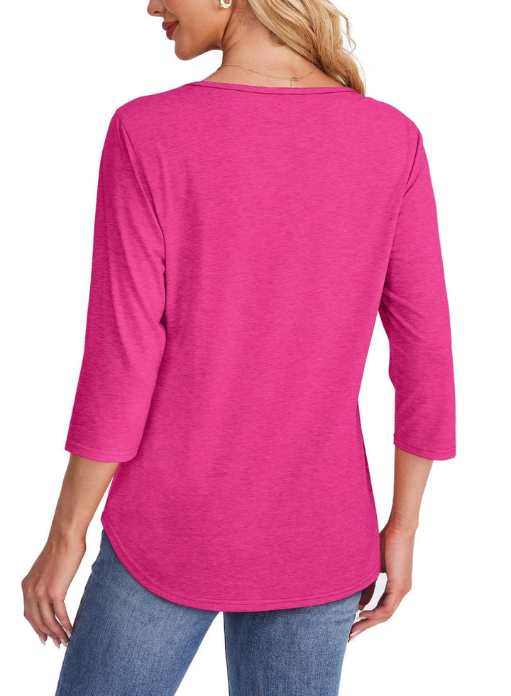 Moana™ Pleated 3/4 Sleeve Top