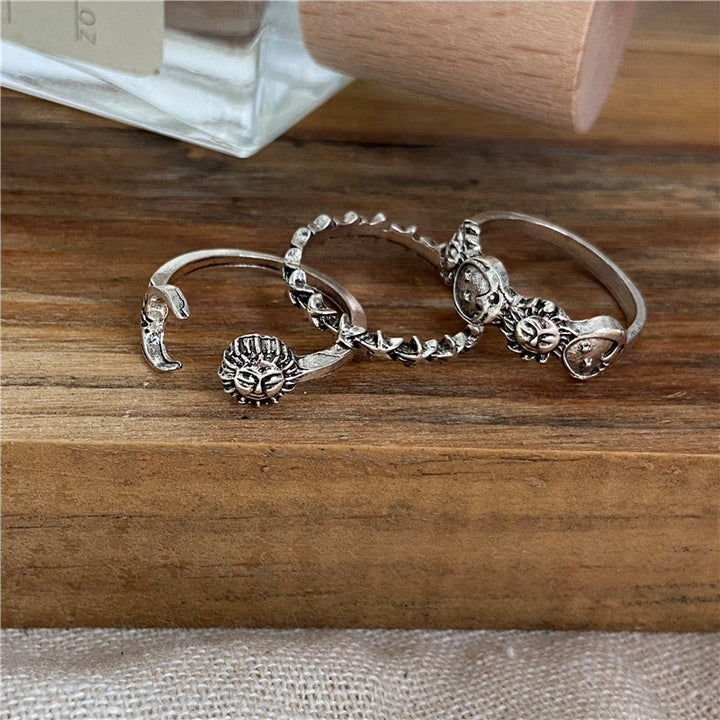 Malia™ Vintage Silver Moon and Star Ring Pack