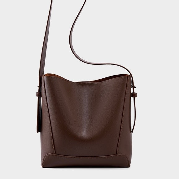 Genuine Leather Crossbody & Shoulder Oversized Bucket Bag