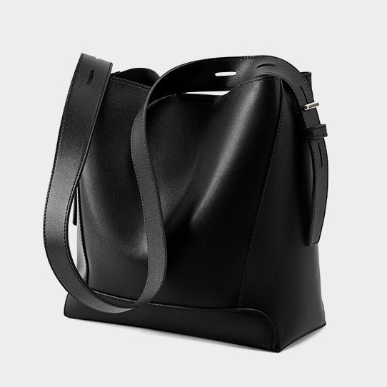 Genuine Leather Crossbody & Shoulder Oversized Bucket Bag
