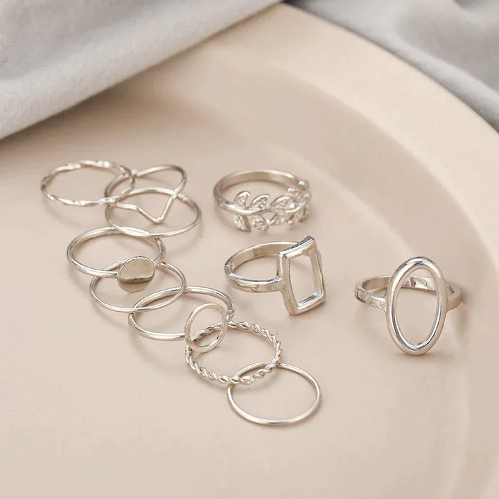 Rosemary™ Pack of 11 Vintage Silver Rings