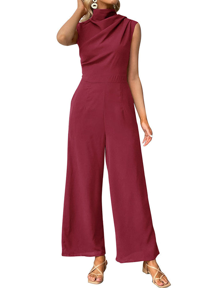 Aubree™ Drape-Collar Wide-Leg Jumpsuit