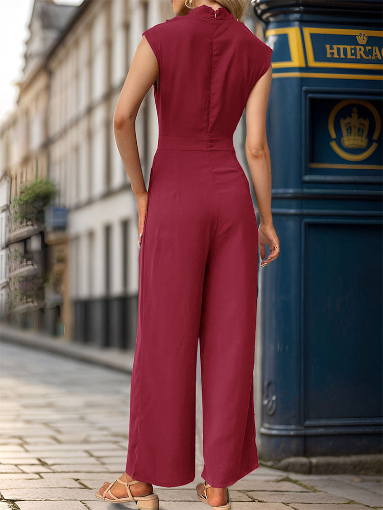 Aubree™ Drape-Collar Wide-Leg Jumpsuit