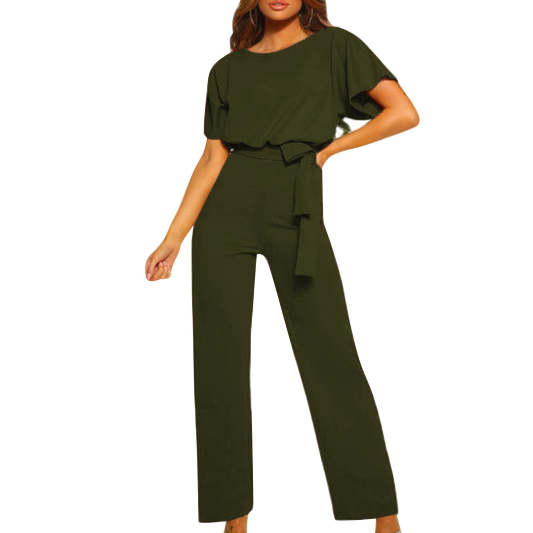 Briana™ Summer Button-Lace Short-Sleeve Jumpsuit