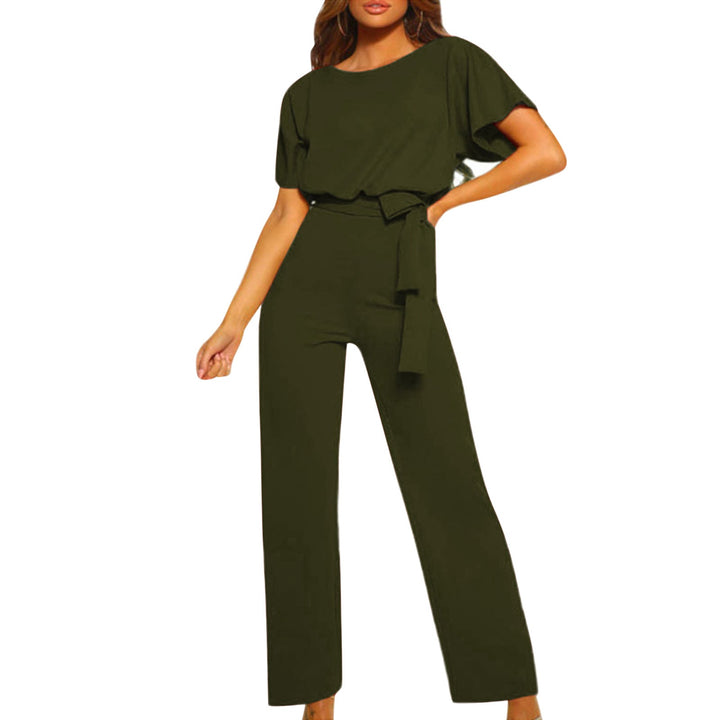 Briana™ Summer Button-Lace Short-Sleeve Jumpsuit