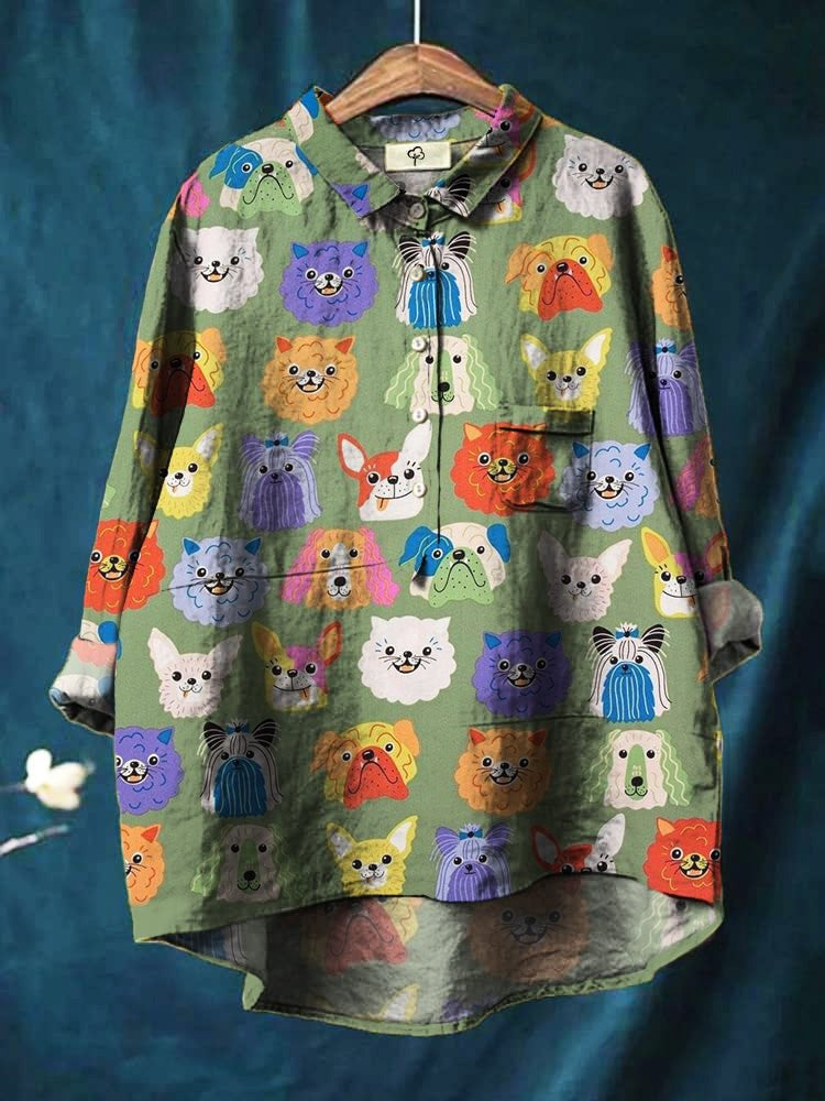 Tresha™ Playful Doggie Print Blouse