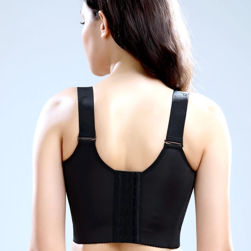 Lara™ Lace comfort - front fastening bra with floral lace and wide straps