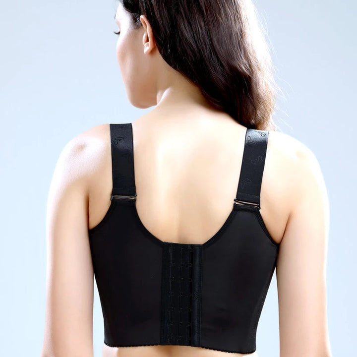 Lara™ Lace comfort - front fastening bra with floral lace and wide straps