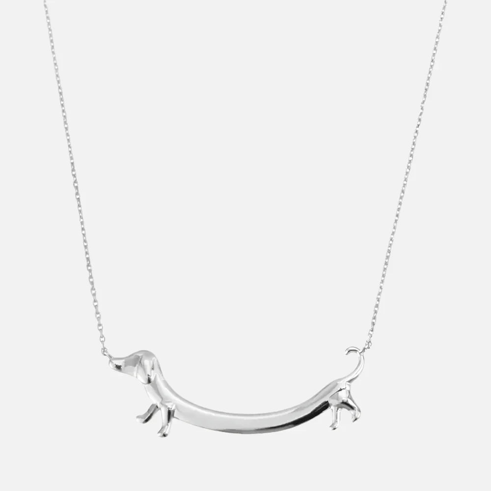 Golden Dachshund Pendant Necklace