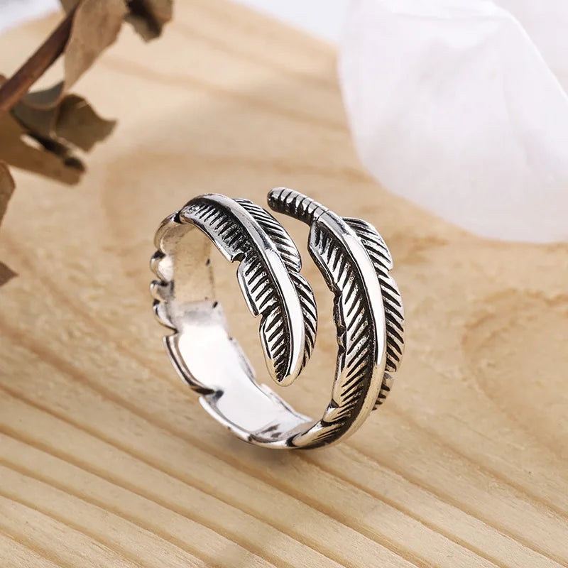 Angel Feather Adjustable Memorial Ring
