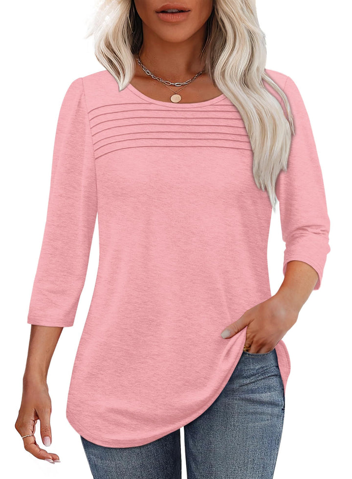 Moana™ Pleated 3/4 Sleeve Top