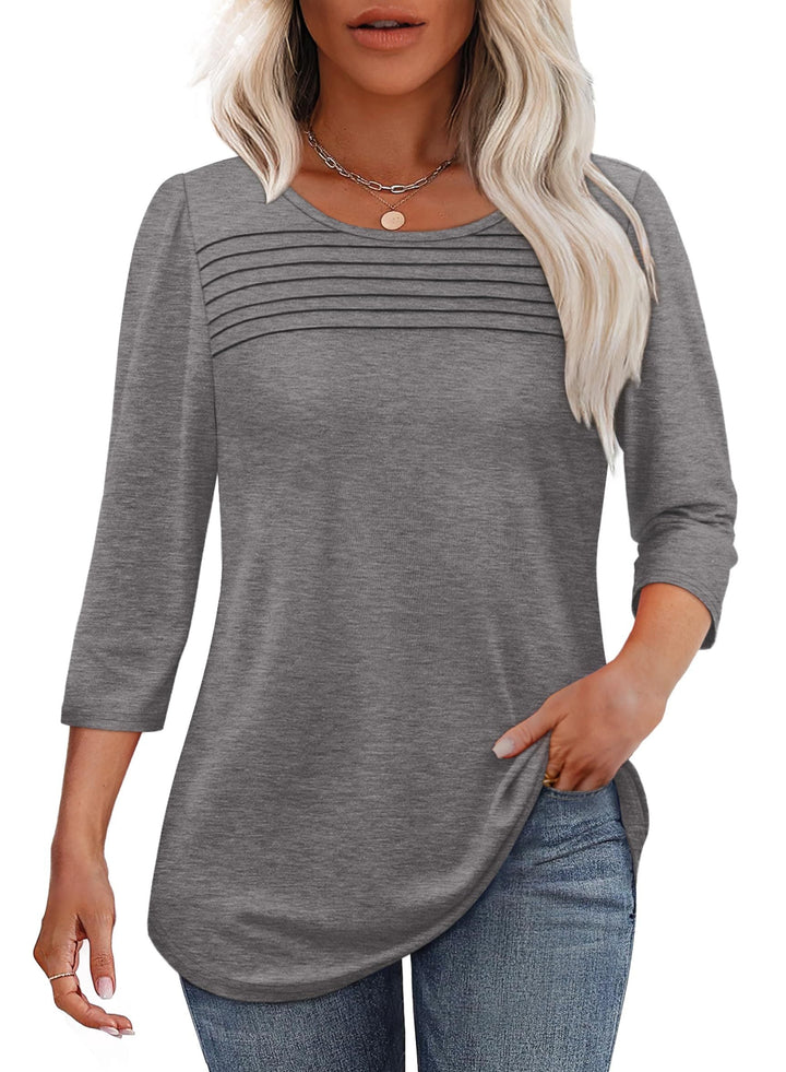 Moana™ Pleated 3/4 Sleeve Top